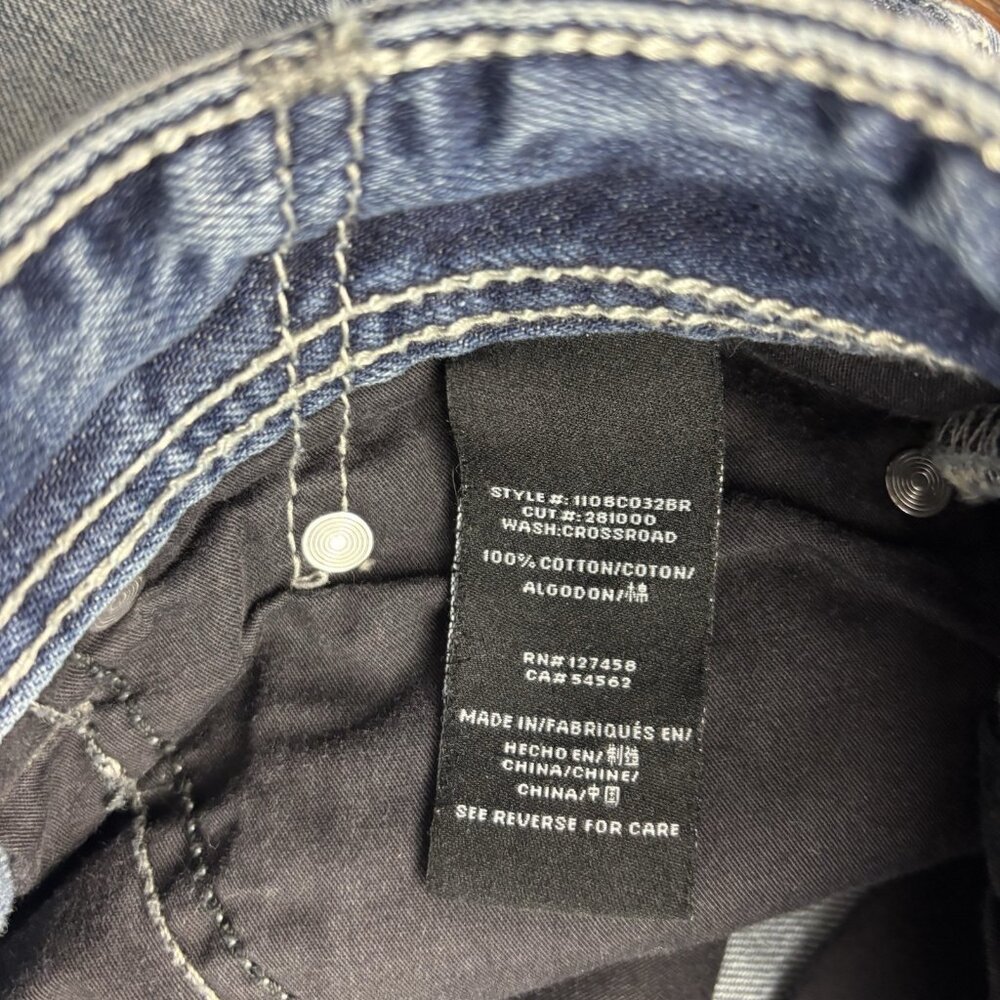 Affliction Cooper Bootcut Jeans Embroidered Western Destroyed Light Wash Size 32 - Picture 8 of 13